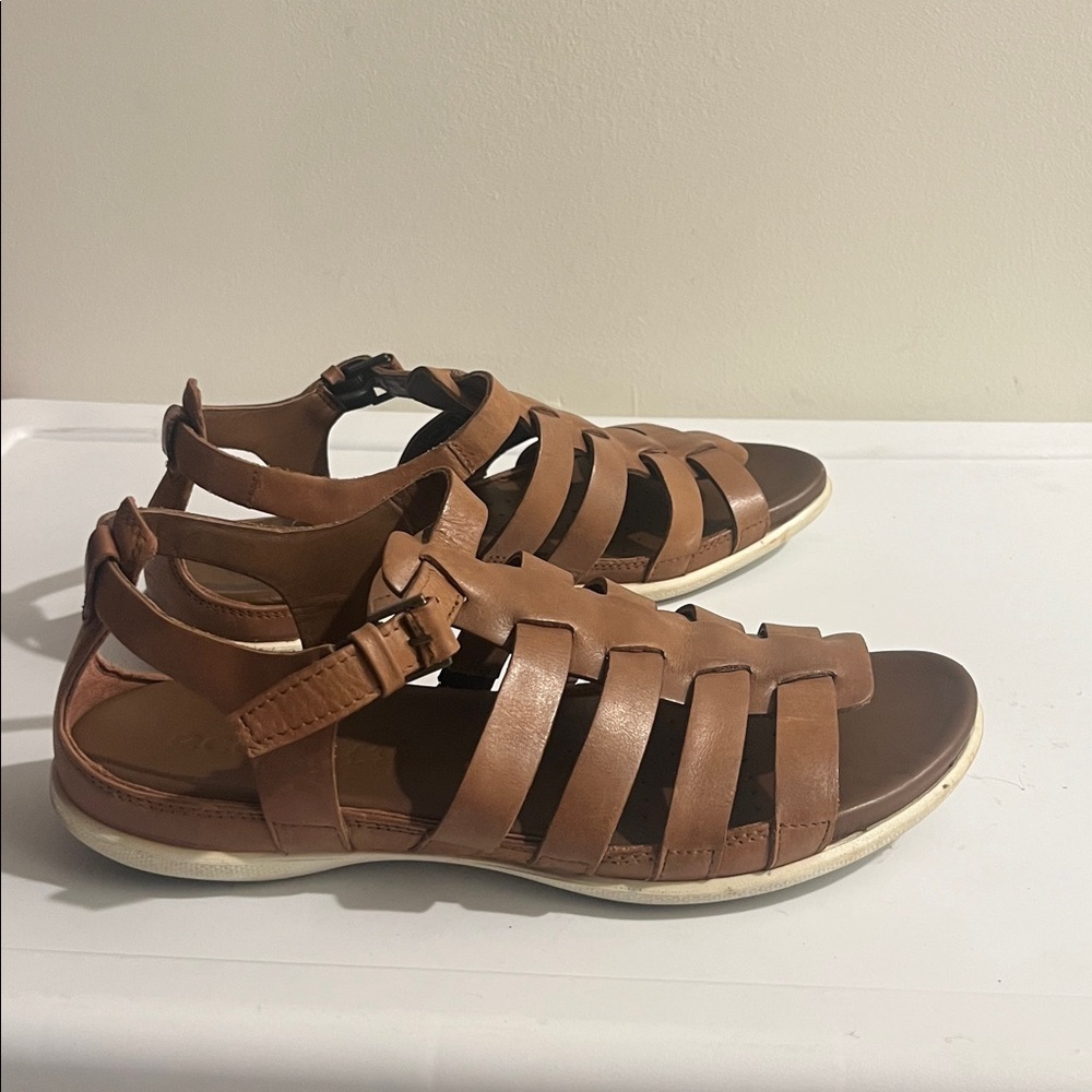 Brown Strappy ECCO Sandals - Picture 2 of 7